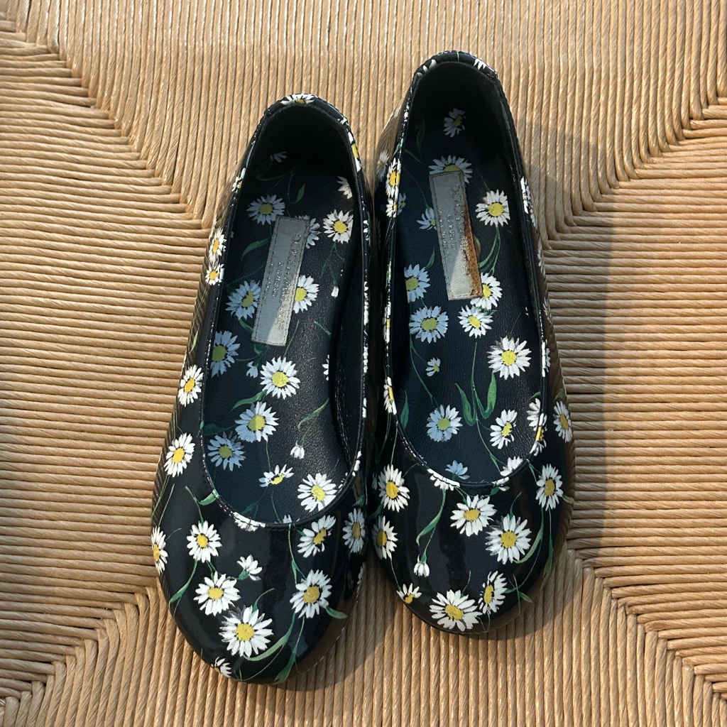 Dolce & Gabbana Black Floral Kids Flats